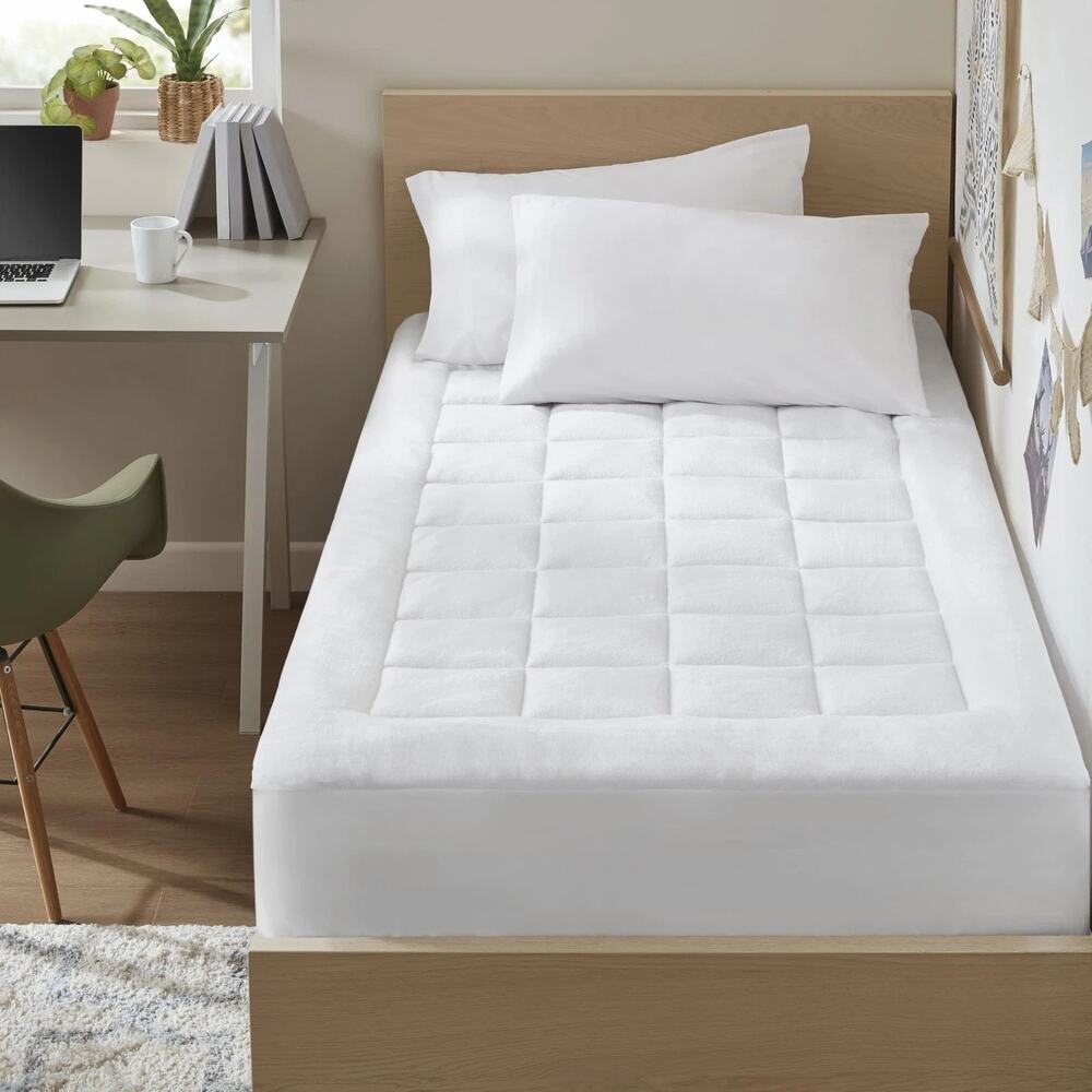 Madison Park Twin Mattress Pad Quilted White OEKO-TEX CO16-370 New